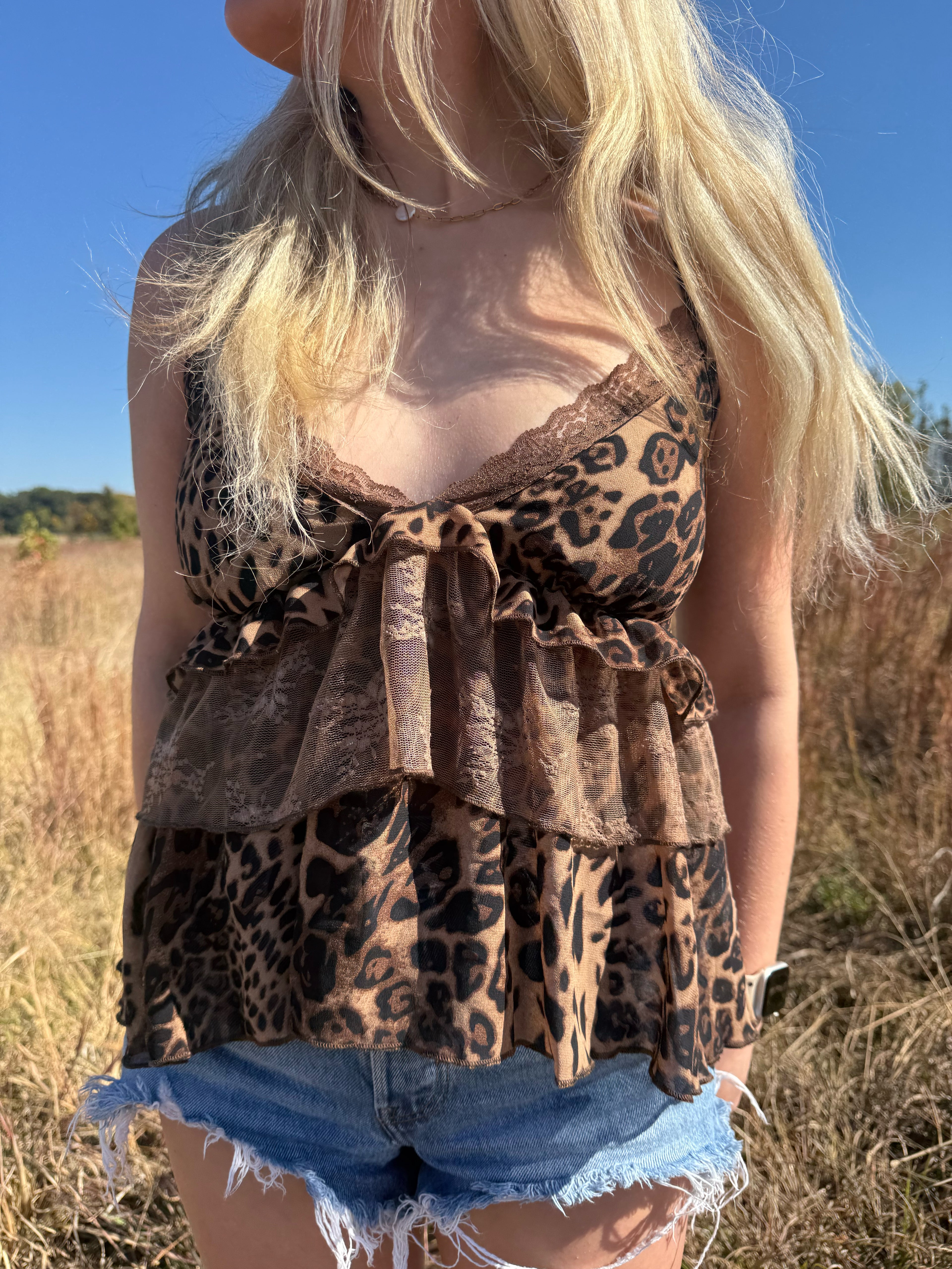 Wild Thing Leopard Ruffle Cami