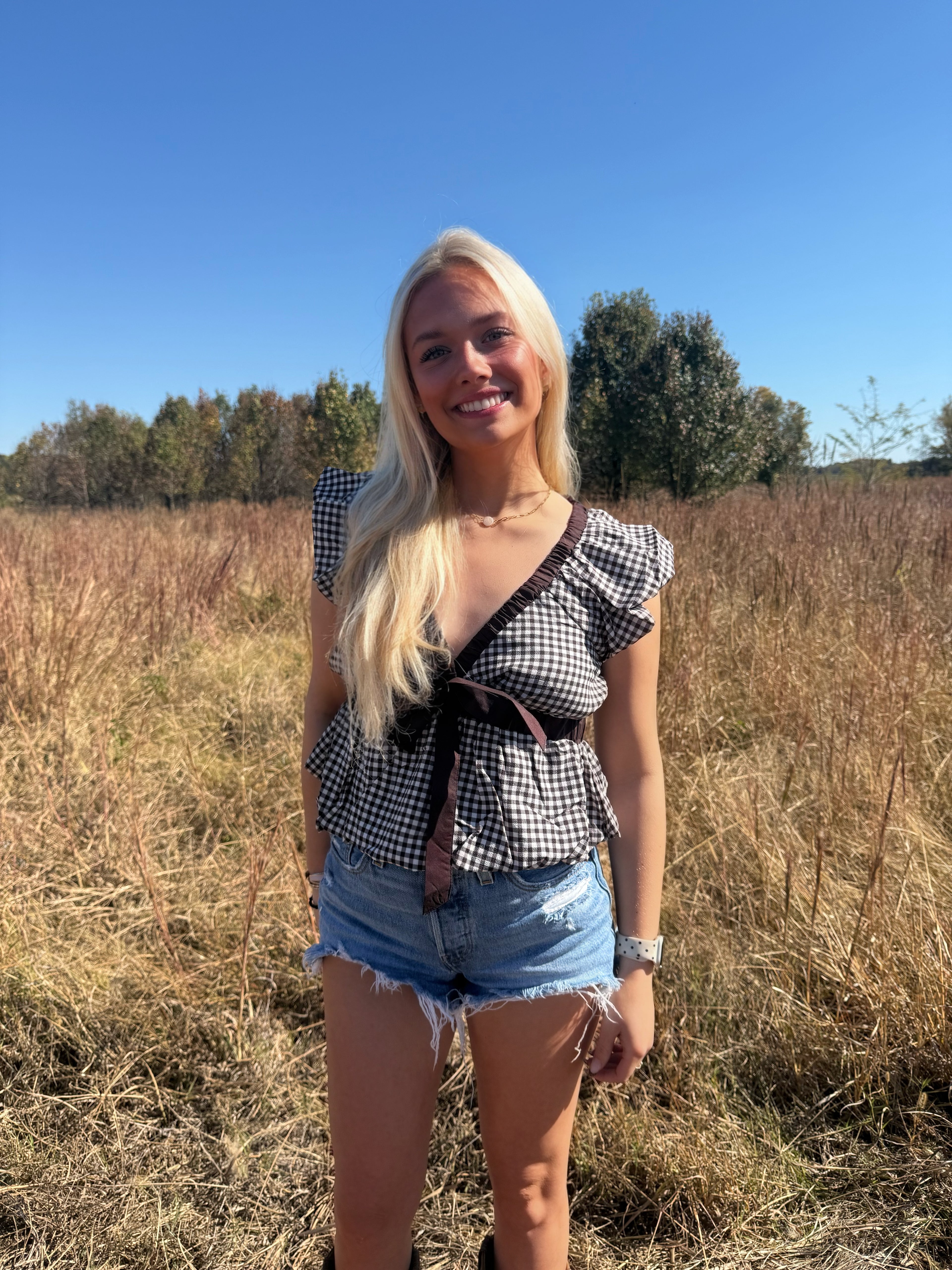 Pretty in Plaid Peplum Top