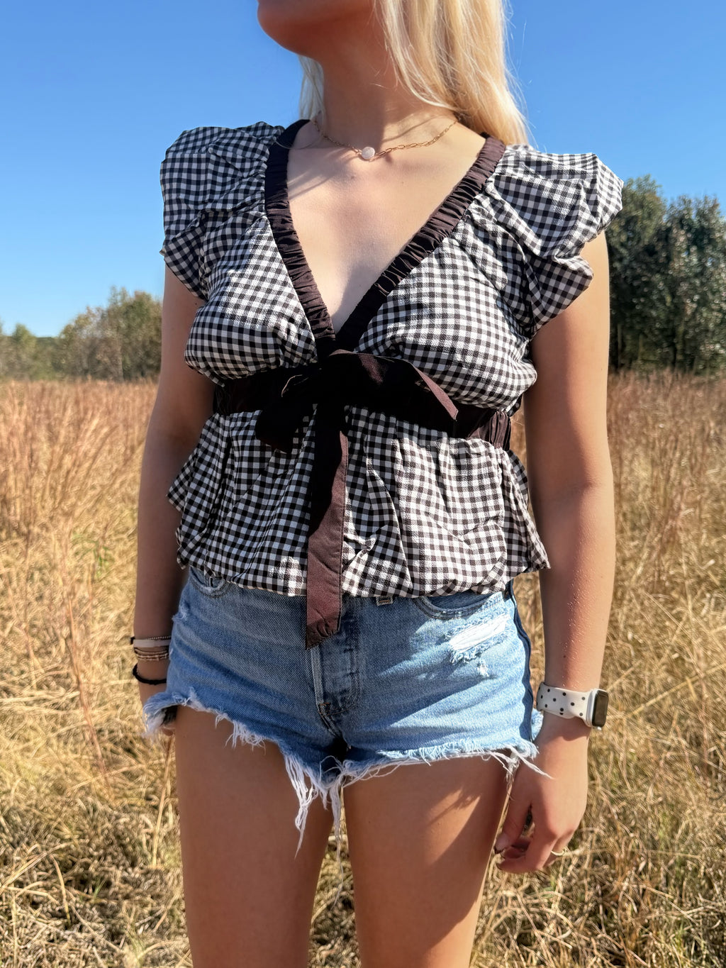 Pretty in Plaid Peplum Top